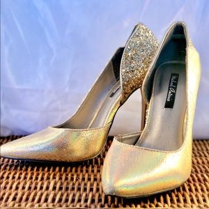 Michael Antonio Glitter Gold Holographic Heels
